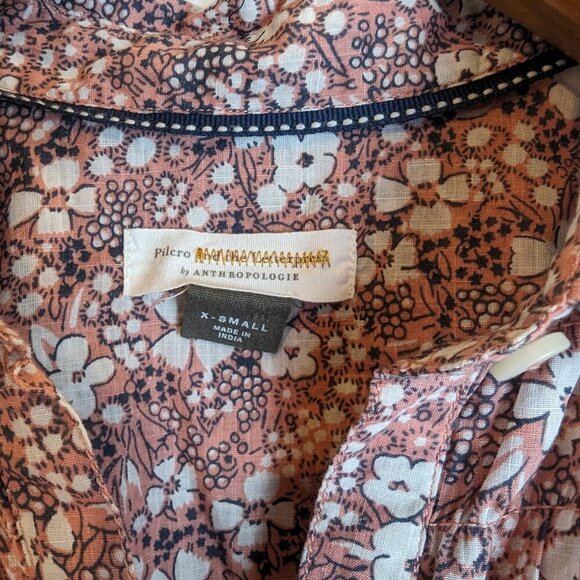 Anthropologie Pilco and the Letterpress The Sasha Boyfriend Buttondown, Sz XS - Picture 3 of 6